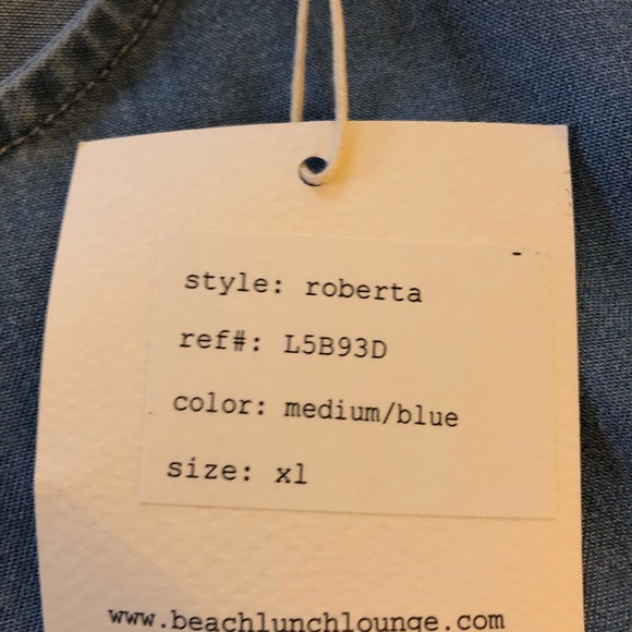 NWT Beach/Lunch/Lounge chambray bell sleeve top XL - Picture 3 of 6